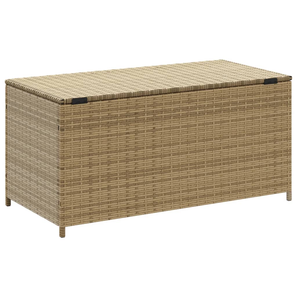 Tuinbox met wielen 190 L poly rattan gemengd beige is nu te koop bij PeponiXL, paradijselijk wonen!