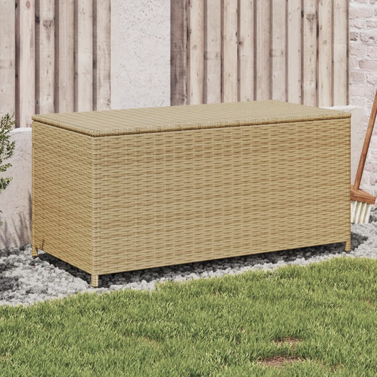 Tuinbox met wielen 190 L poly rattan gemengd beige is nu te koop bij PeponiXL, paradijselijk wonen!