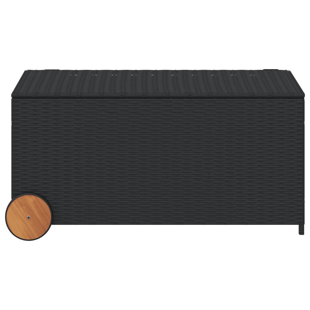 Tuinbox met wielen 190 L poly rattan zwart is nu te koop bij PeponiXL, paradijselijk wonen!