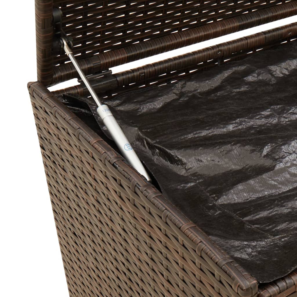 Tuinbox met wielen 190 L poly rattan bruin is nu te koop bij PeponiXL, paradijselijk wonen!
