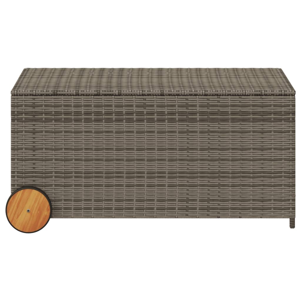 Tuinbox met wielen 190 L poly rattan grijs is nu te koop bij PeponiXL, paradijselijk wonen!