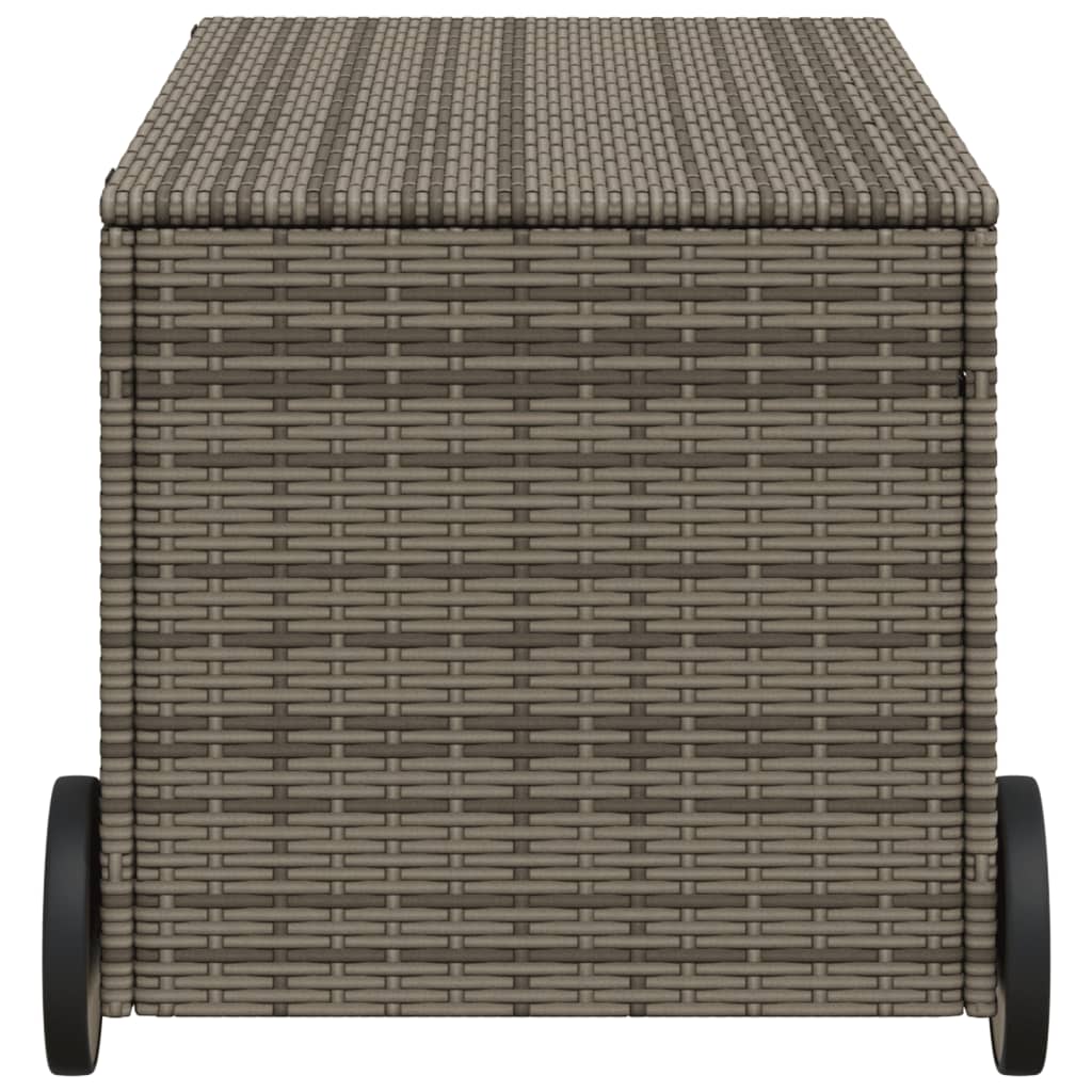 Tuinbox met wielen 190 L poly rattan grijs is nu te koop bij PeponiXL, paradijselijk wonen!
