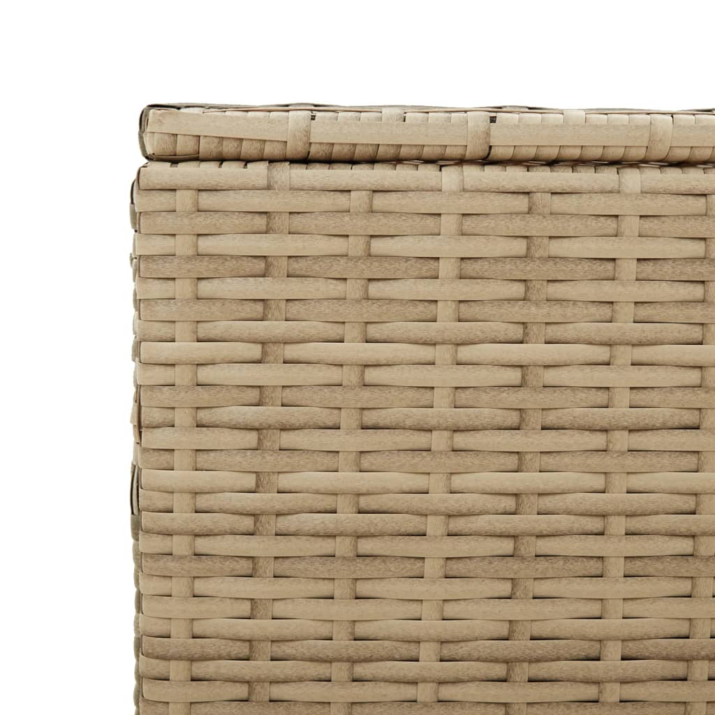 Tuinbox met wielen 190 L poly rattan gemengd beige is nu te koop bij PeponiXL, paradijselijk wonen!