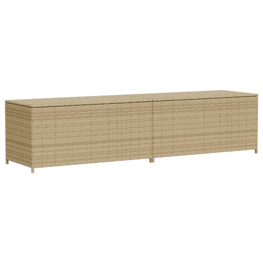 Tuinbox met wielen 469 L poly rattan gemengd beige is nu te koop bij PeponiXL, paradijselijk wonen!