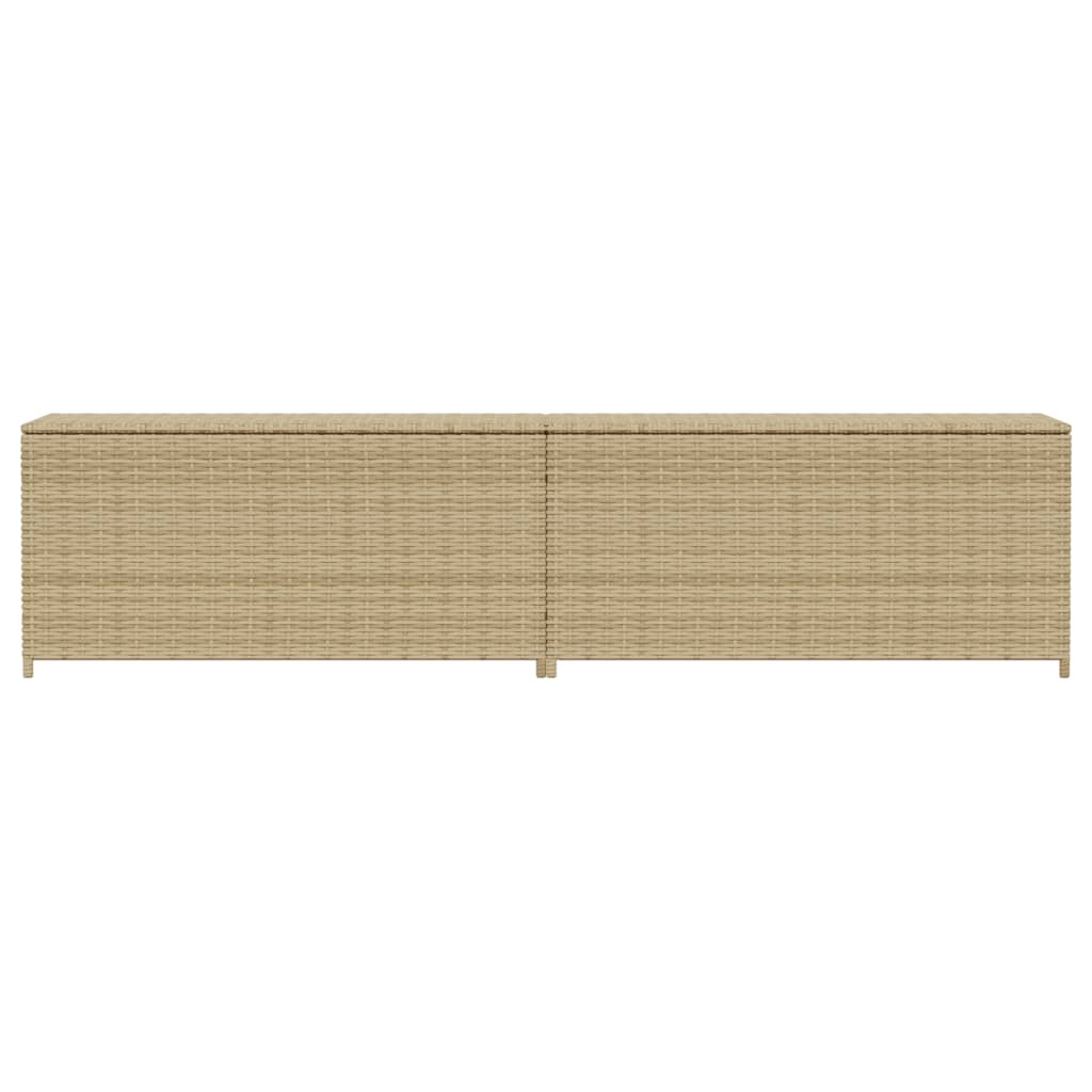 Tuinbox met wielen 469 L poly rattan gemengd beige is nu te koop bij PeponiXL, paradijselijk wonen!