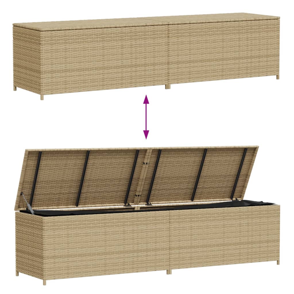 Tuinbox met wielen 469 L poly rattan gemengd beige is nu te koop bij PeponiXL, paradijselijk wonen!