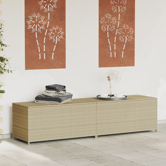 Tuinbox met wielen 469 L poly rattan gemengd beige is nu te koop bij PeponiXL, paradijselijk wonen!