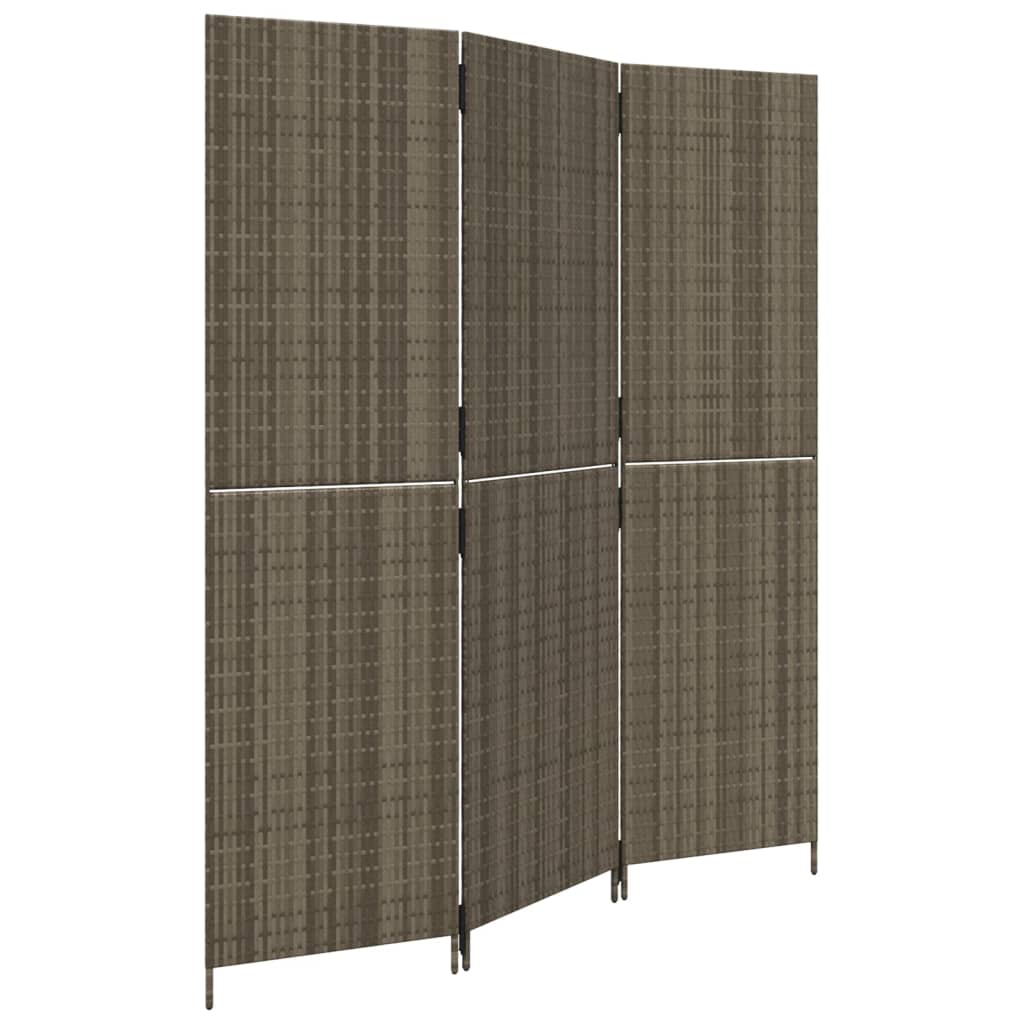 Kamerscherm 3 panelen poly rattan grijs is nu te koop bij PeponiXL, paradijselijk wonen!