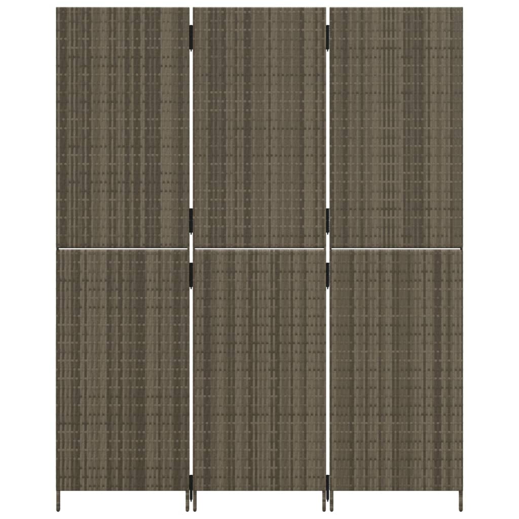 Kamerscherm 3 panelen poly rattan grijs is nu te koop bij PeponiXL, paradijselijk wonen!