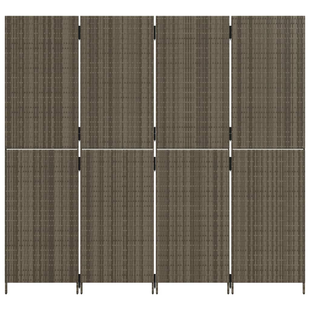 Kamerscherm 4 panelen poly rattan grijs is nu te koop bij PeponiXL, paradijselijk wonen!
