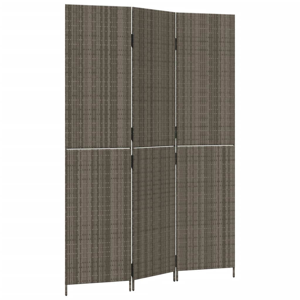 Kamerscherm 3 panelen poly rattan grijs is nu te koop bij PeponiXL, paradijselijk wonen!