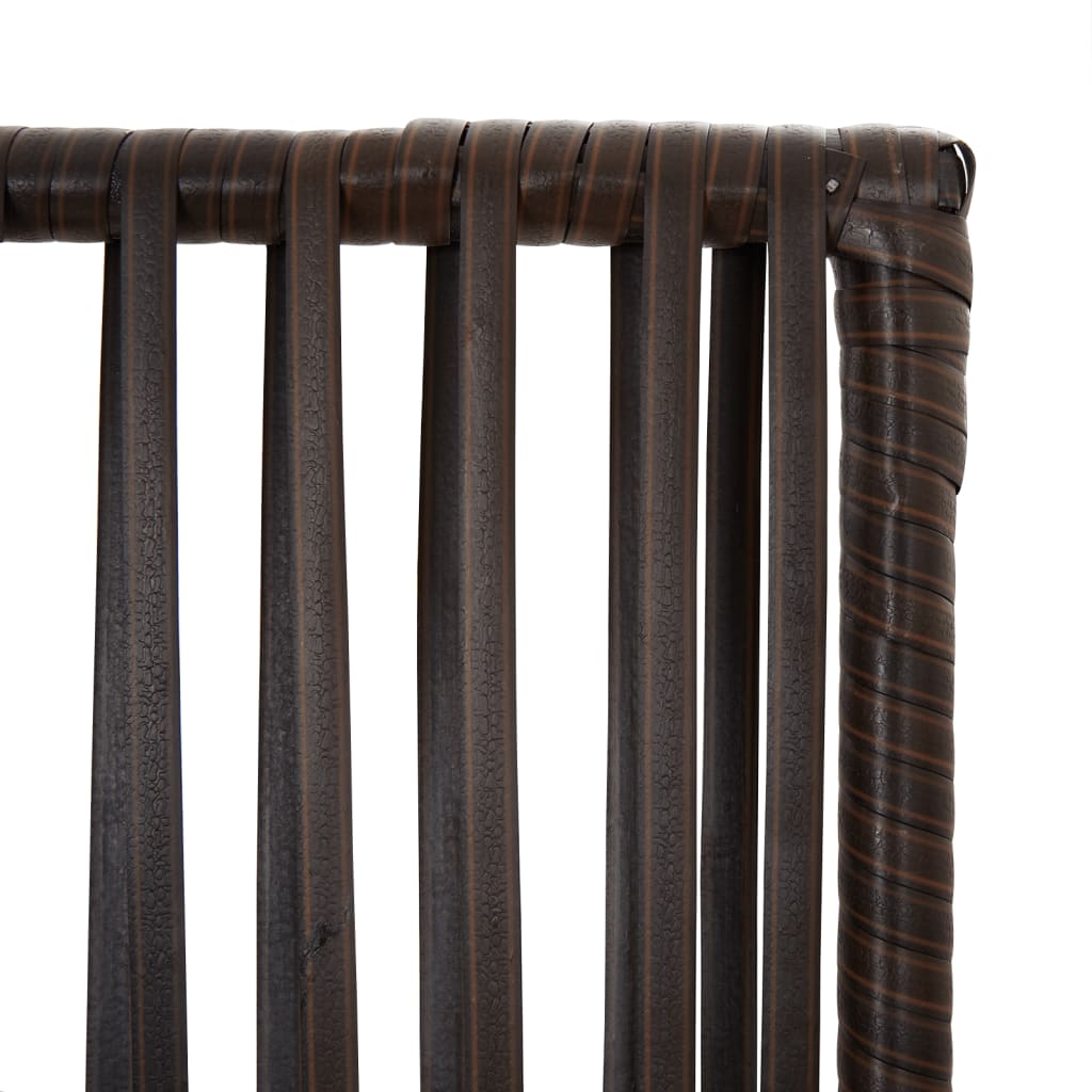 Kamerscherm 5 panelen poly rattan bruin is nu te koop bij PeponiXL, paradijselijk wonen!