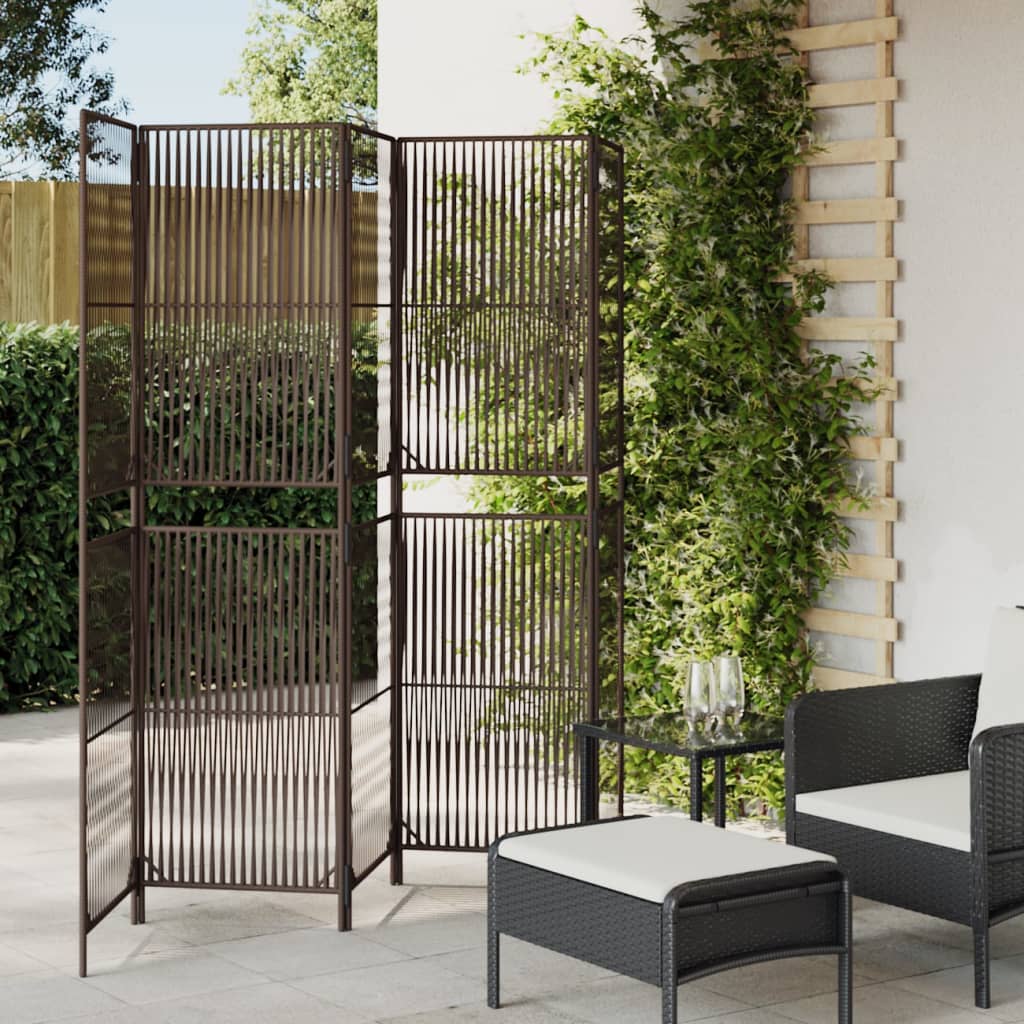 Kamerscherm 5 panelen poly rattan bruin is nu te koop bij PeponiXL, paradijselijk wonen!