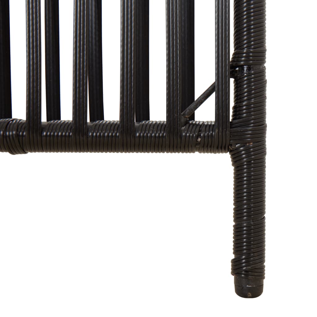 Kamerscherm 5 panelen poly rattan zwart is nu te koop bij PeponiXL, paradijselijk wonen!