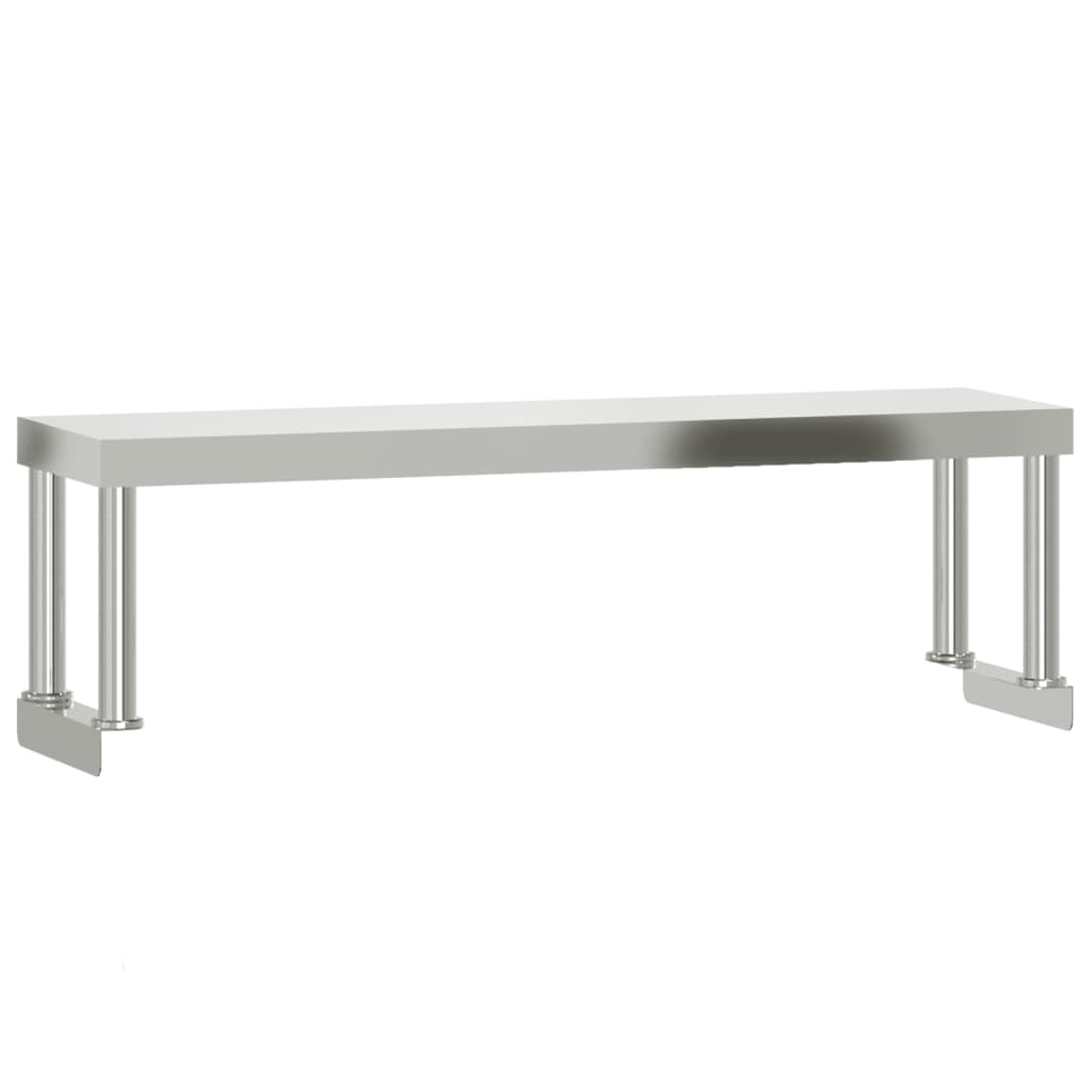 Keukenwerktafel met bovenschap 110x30x120 cm roestvrij staal is nu te koop bij PeponiXL, paradijselijk wonen!