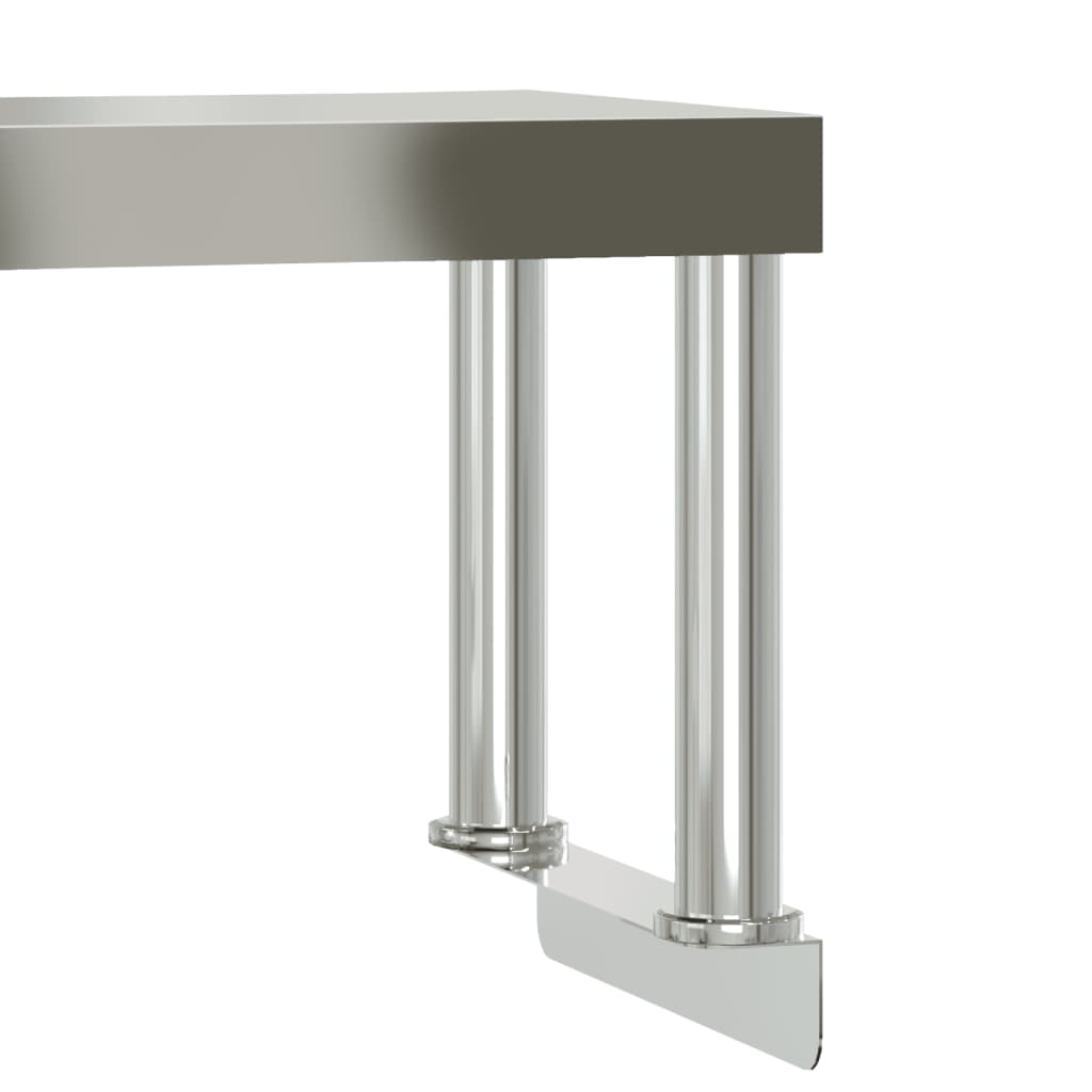 Keukenwerktafel met bovenschap 110x30x120 cm roestvrij staal is nu te koop bij PeponiXL, paradijselijk wonen!