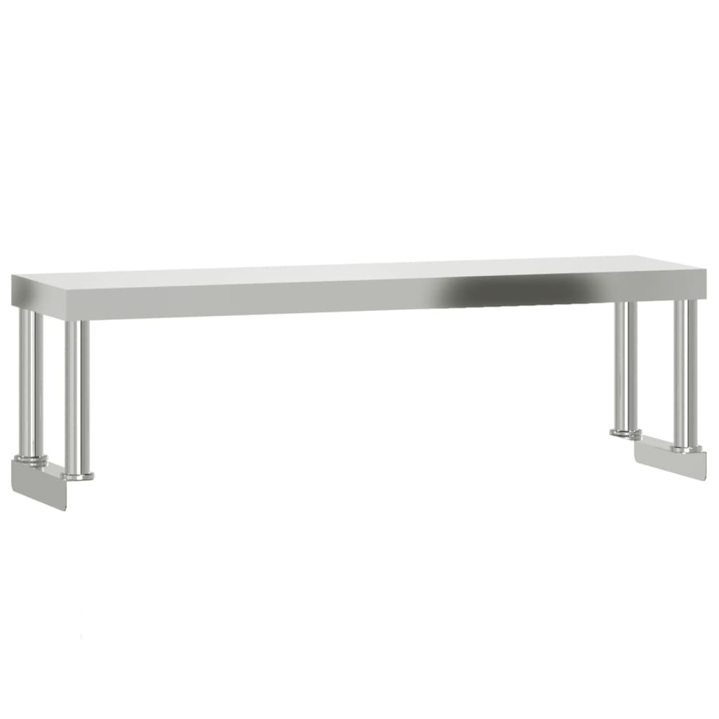 Keukenwerktafel met bovenschap 110x55x120 cm roestvrij staal is nu te koop bij PeponiXL, paradijselijk wonen!