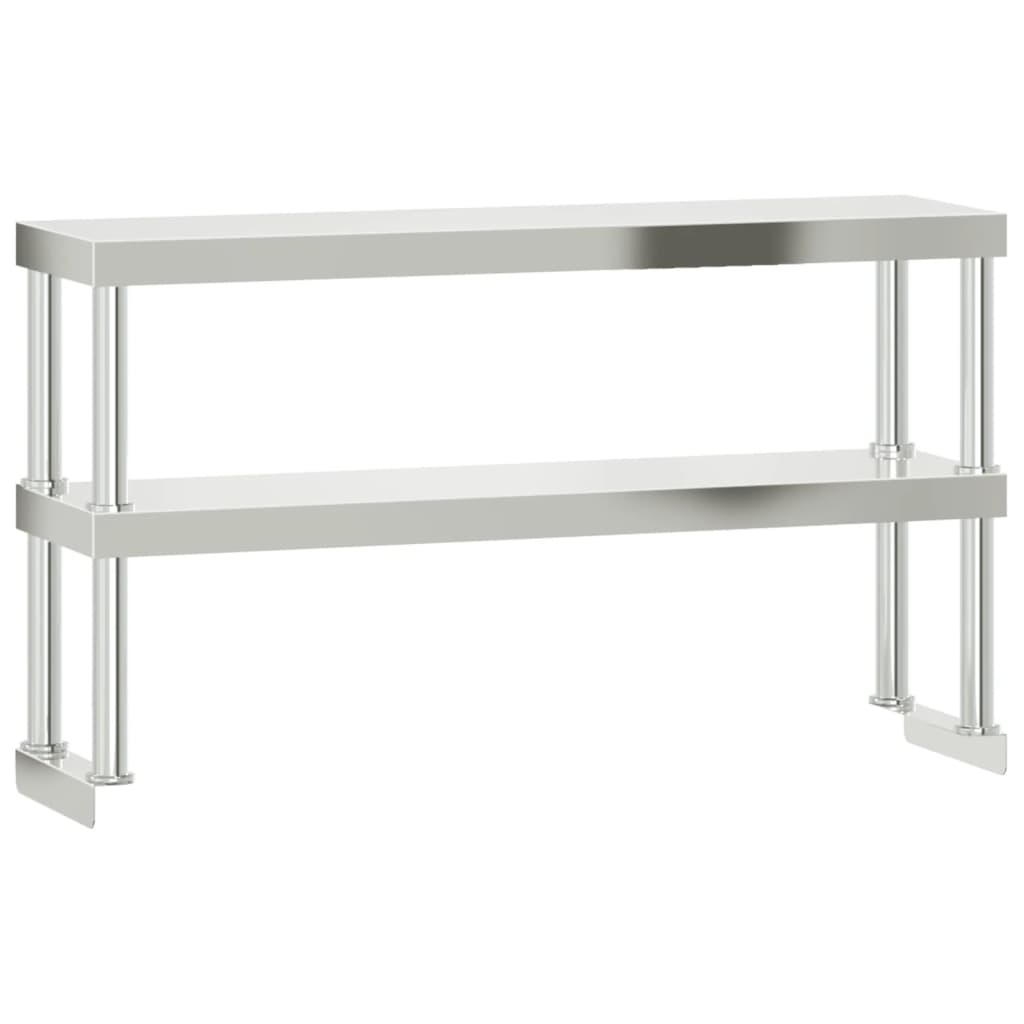 Keukenwerktafel met bovenschap 110x30x150 cm roestvrij staal is nu te koop bij PeponiXL, paradijselijk wonen!
