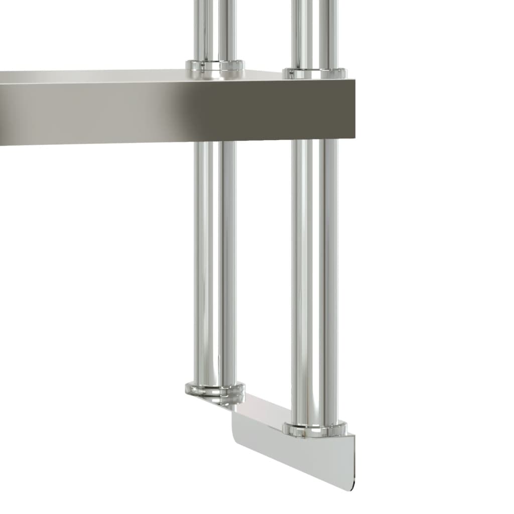 Keukenwerktafel met bovenschap 110x30x150 cm roestvrij staal is nu te koop bij PeponiXL, paradijselijk wonen!