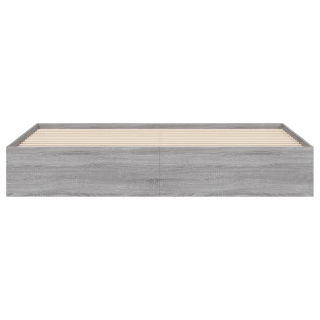 Bedframe met lades bewerkt hout grijs sonoma eiken 200x200 cm is nu te koop bij PeponiXL, paradijselijk wonen!