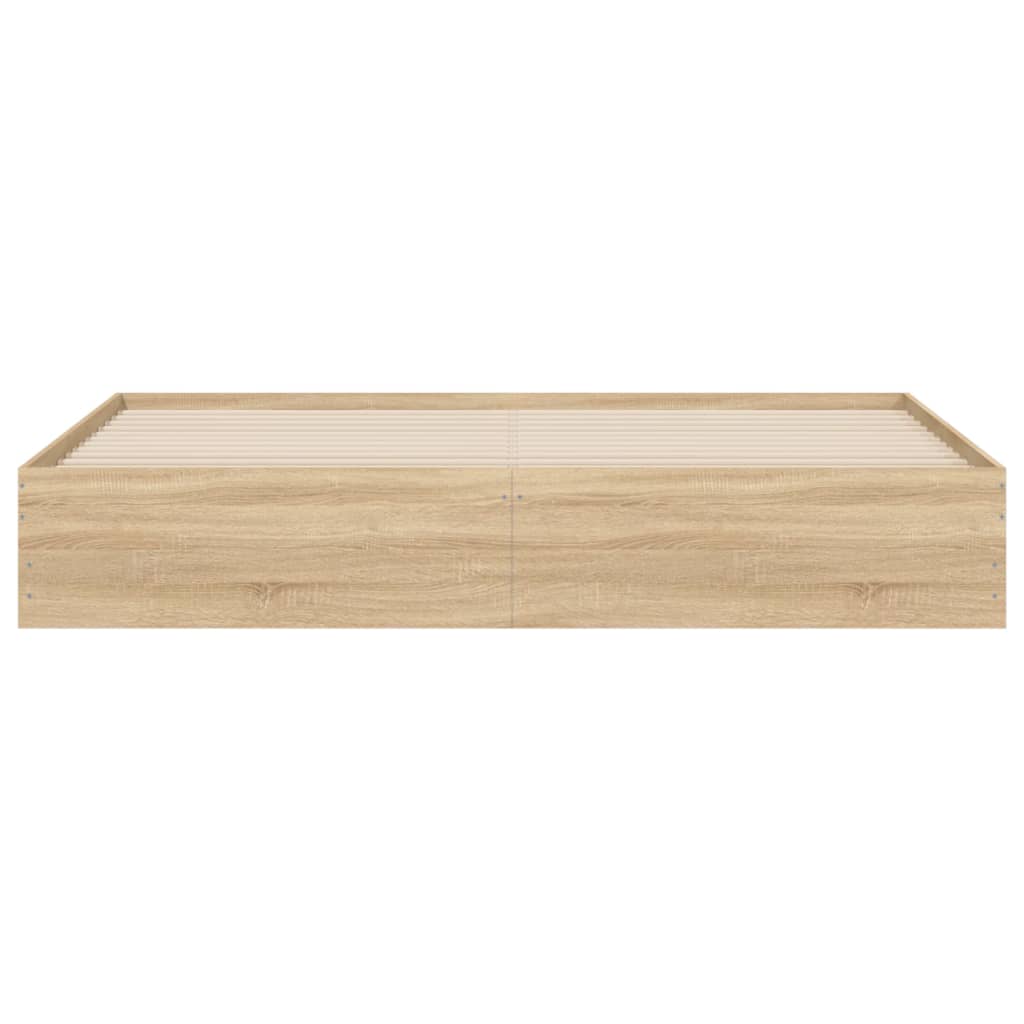 Bedframe met lades bewerkt hout sonoma eikenkleurig 180x200 cm is nu te koop bij PeponiXL, paradijselijk wonen!
