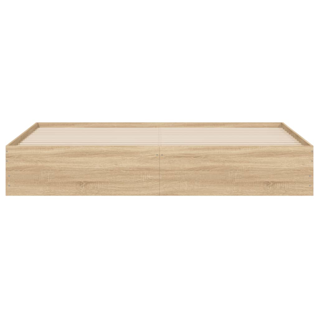 Bedframe met lades bewerkt hout sonoma eikenkleurig 160x200 cm is nu te koop bij PeponiXL, paradijselijk wonen!