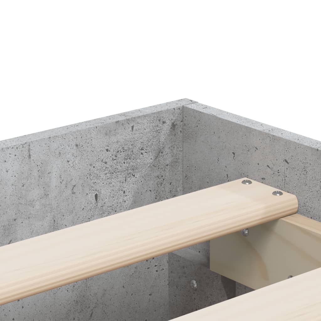 Bedframe met lades bewerkt hout betongrijs 160x200 cm is nu te koop bij PeponiXL, paradijselijk wonen!