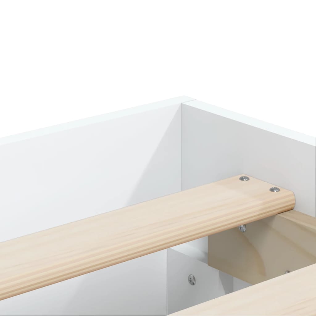 Bedframe met lades bewerkt hout wit 150x200 cm is nu te koop bij PeponiXL, paradijselijk wonen!