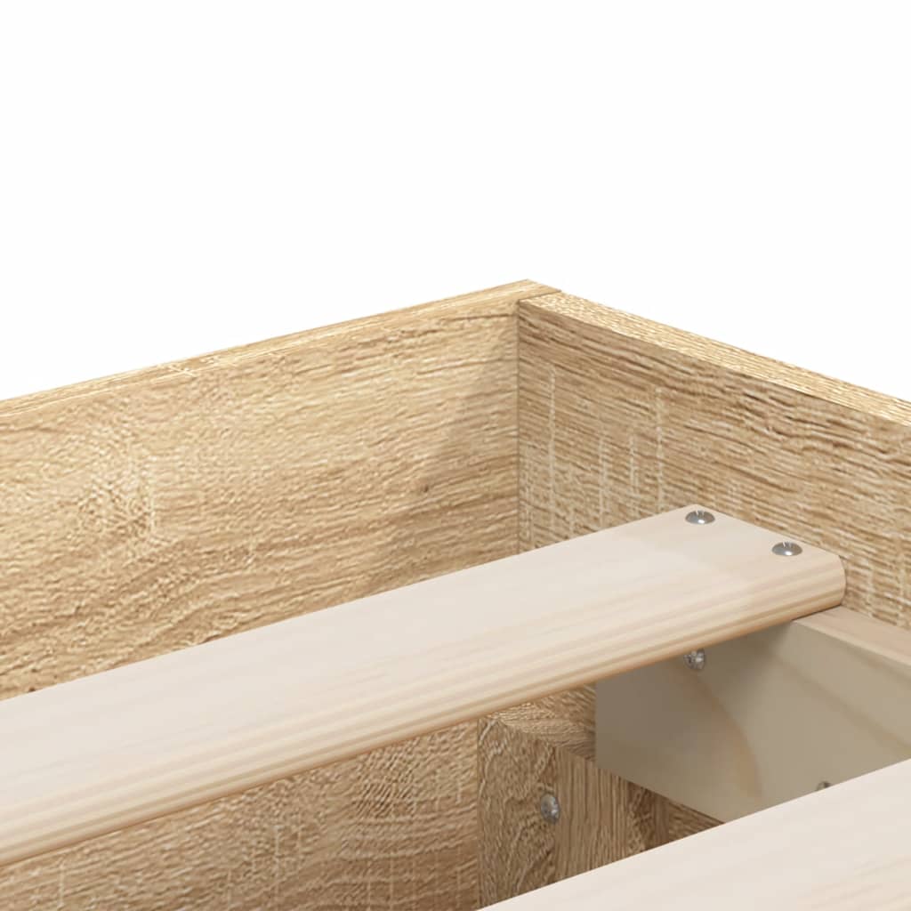 Bedframe met lades bewerkt hout sonoma eikenkleurig 140x200 cm is nu te koop bij PeponiXL, paradijselijk wonen!