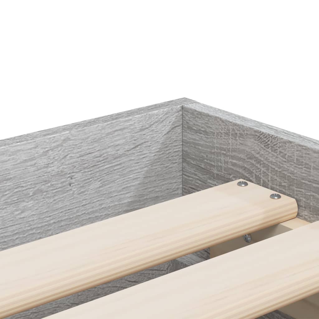 Bedframe met lades bewerkt hout grijs sonoma eiken 100x200 cm is nu te koop bij PeponiXL, paradijselijk wonen!