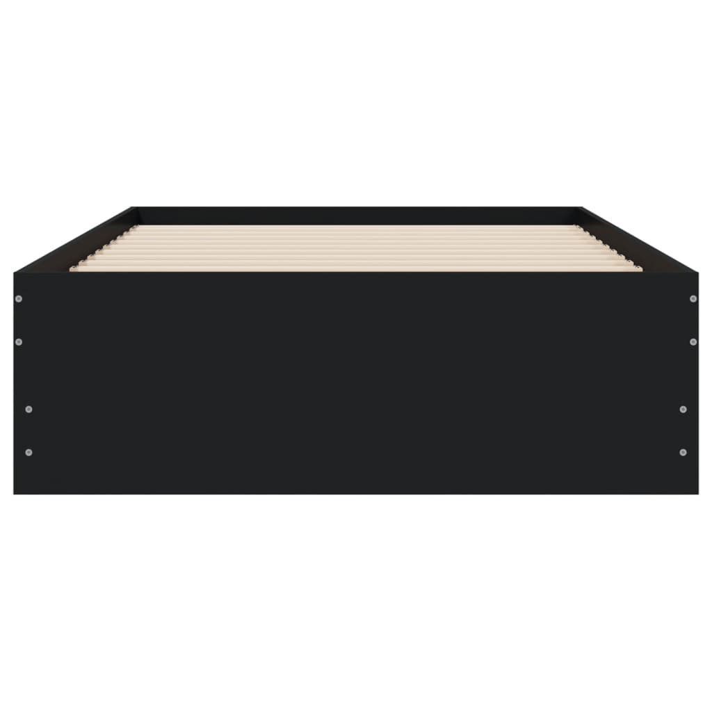 Bedframe met lades bewerkt hout zwart 90x200 cm is nu te koop bij PeponiXL, paradijselijk wonen!