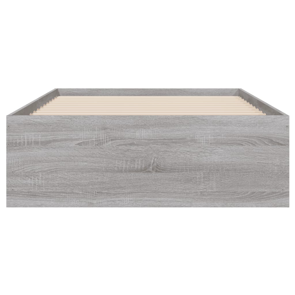 Bedframe met lades bewerkt hout grijs sonoma eiken 90x200 cm is nu te koop bij PeponiXL, paradijselijk wonen!