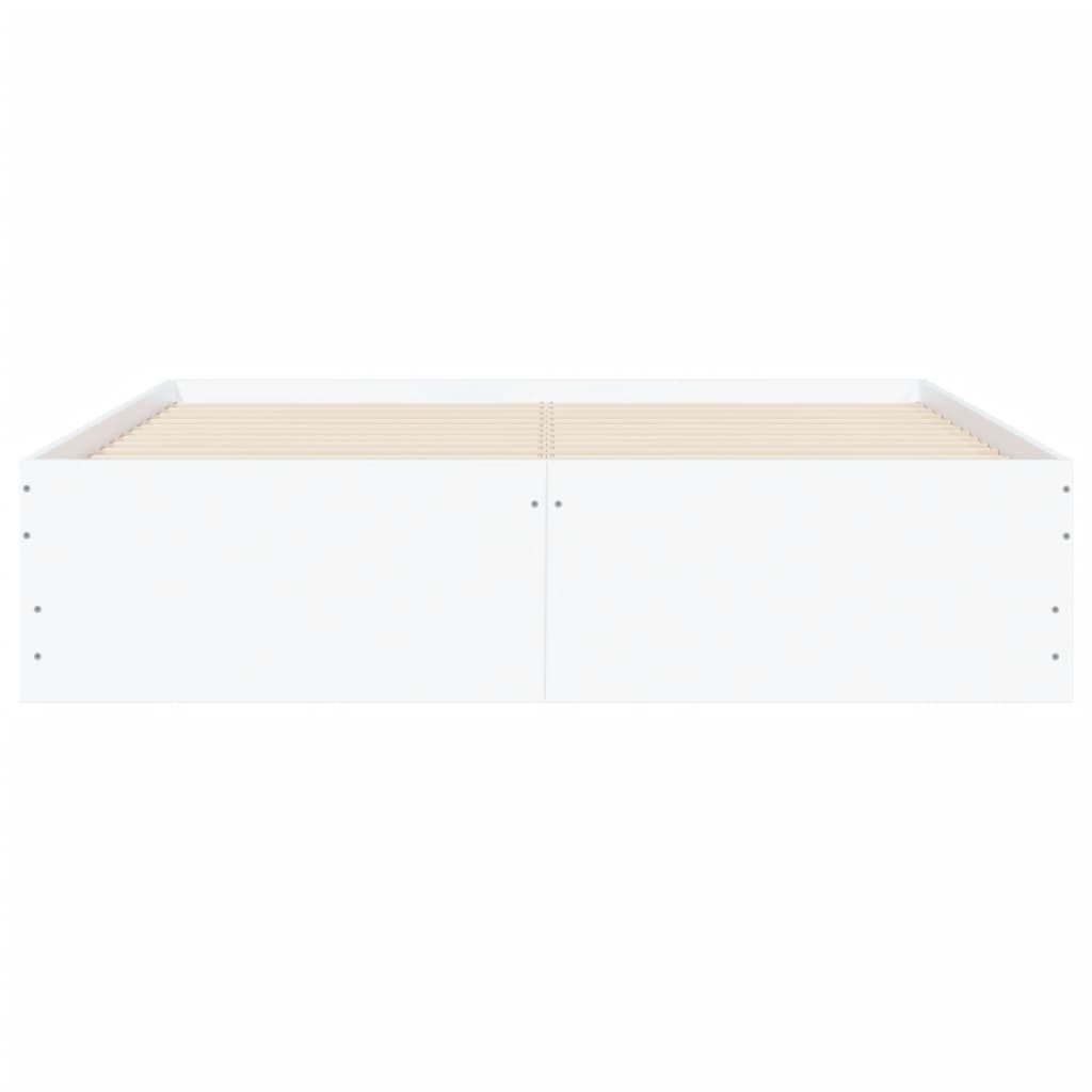 Bedframe met lades bewerkt hout wit 135x190 cm is nu te koop bij PeponiXL, paradijselijk wonen!