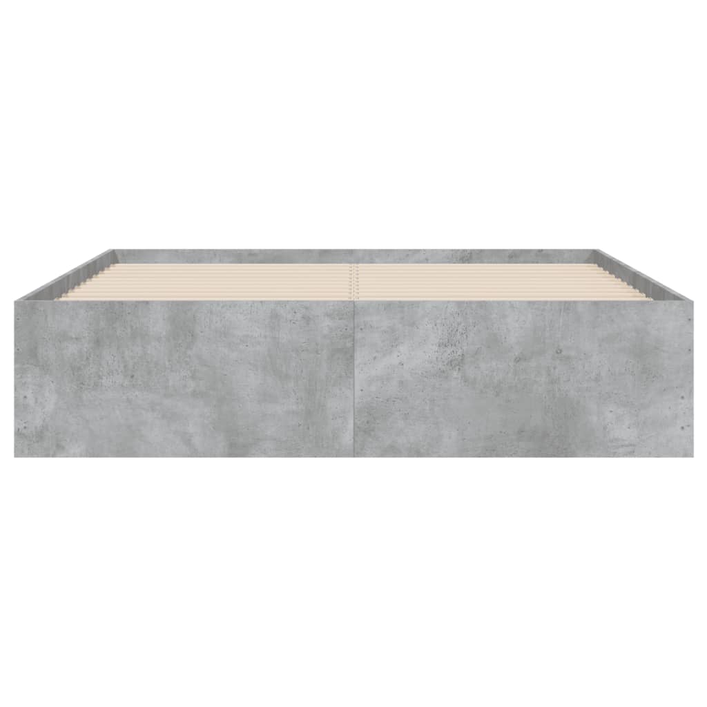 Bedframe met lades bewerkt hout betongrijs 135x190 cm is nu te koop bij PeponiXL, paradijselijk wonen!