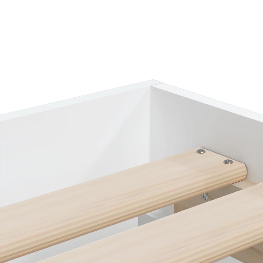 Bedframe met lades bewerkt hout wit 90x190 cm is nu te koop bij PeponiXL, paradijselijk wonen!
