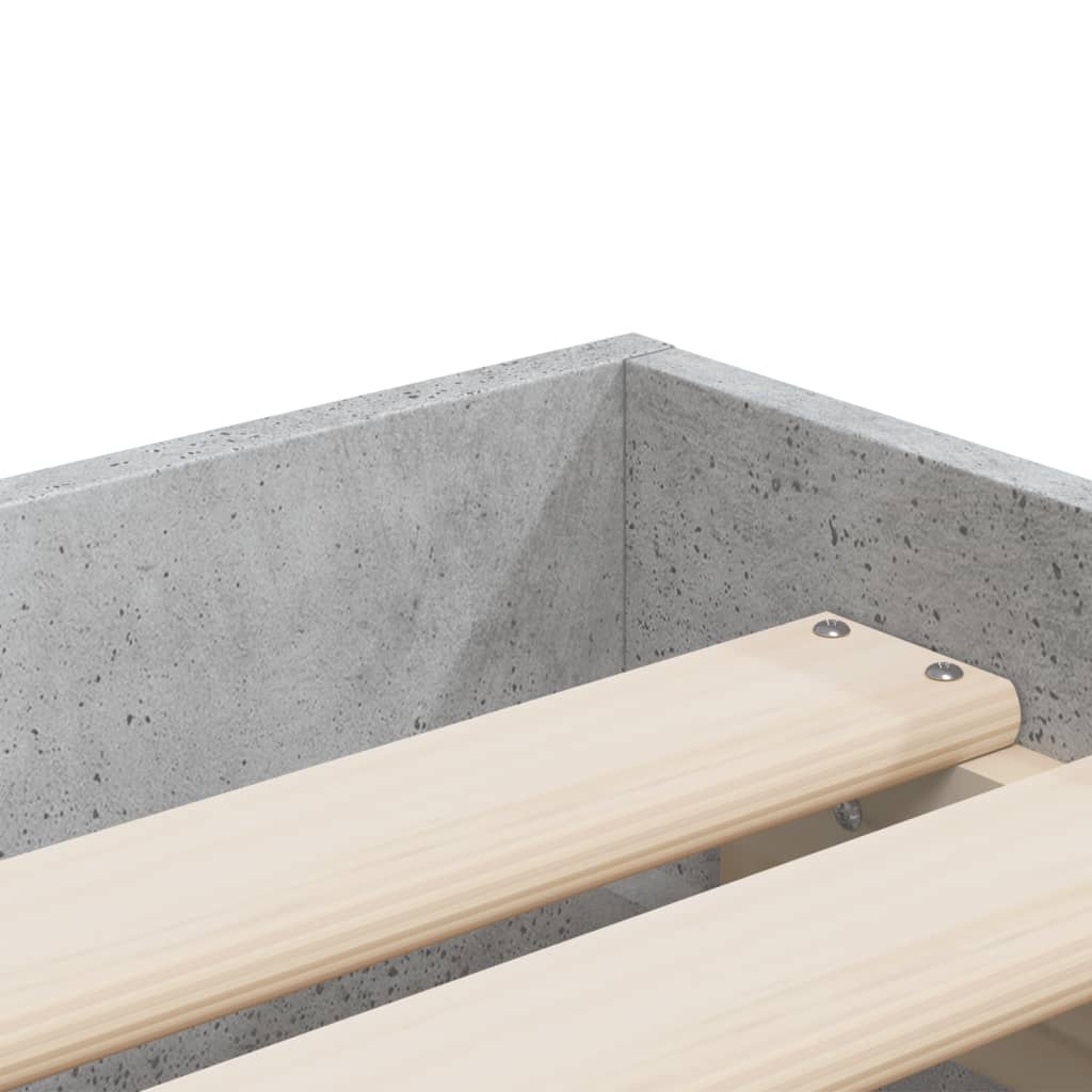 Bedframe met lades bewerkt hout betongrijs 90x190 cm is nu te koop bij PeponiXL, paradijselijk wonen!