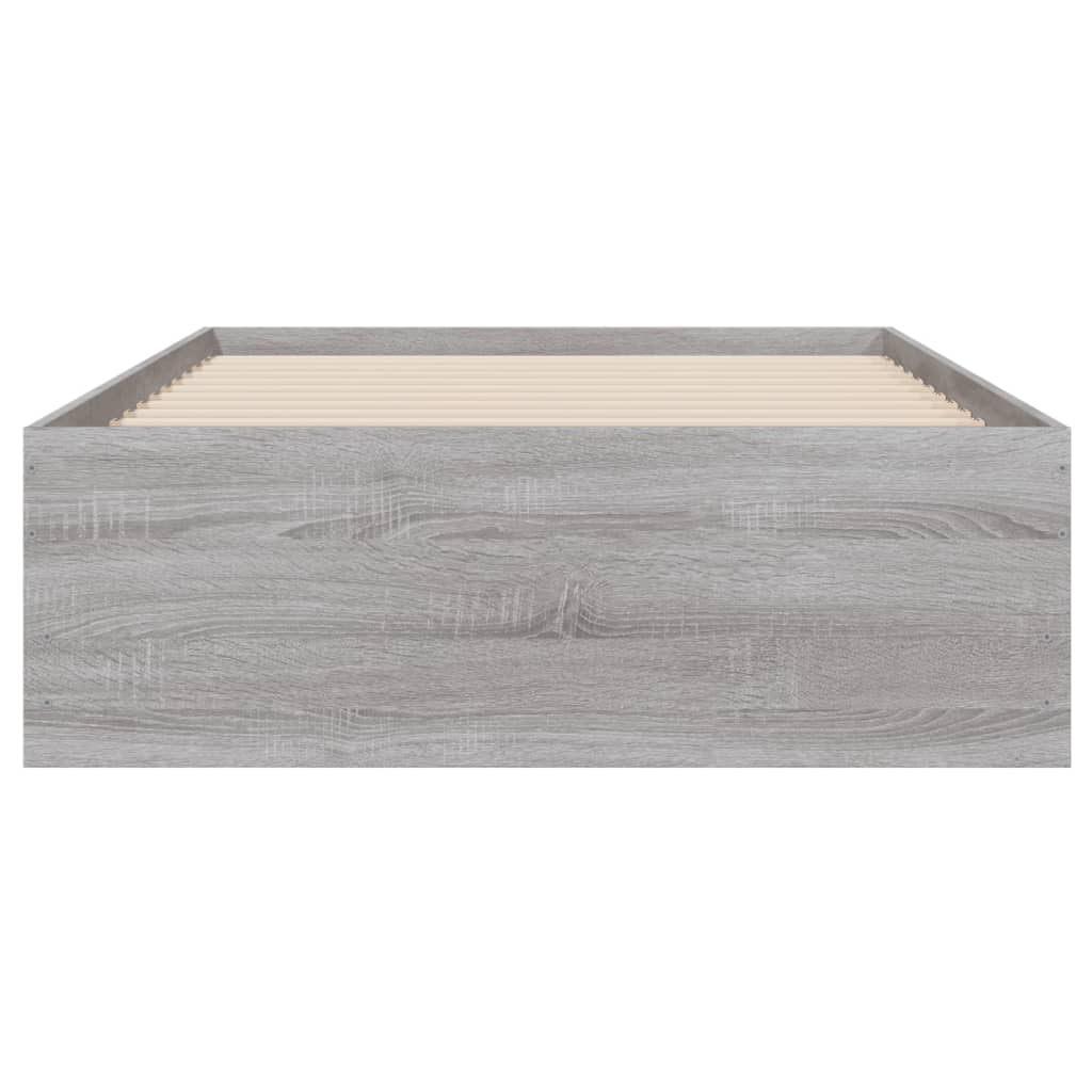 Bedframe met lades bewerkt hout grijs sonoma eiken 90x190 cm is nu te koop bij PeponiXL, paradijselijk wonen!
