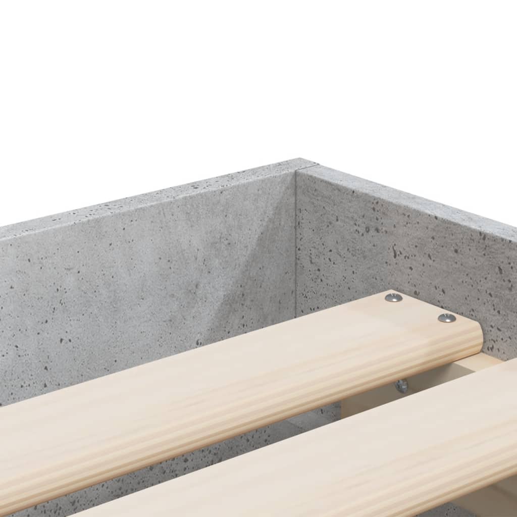 Bedframe met lades bewerkt hout betongrijs 75x190 cm is nu te koop bij PeponiXL, paradijselijk wonen!