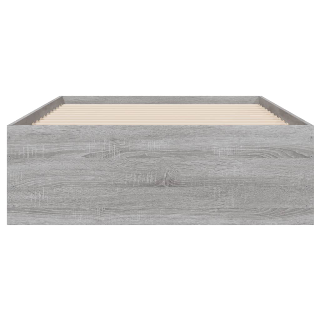 Bedframe met lades bewerkt hout grijs sonoma eiken 75x190 cm is nu te koop bij PeponiXL, paradijselijk wonen!