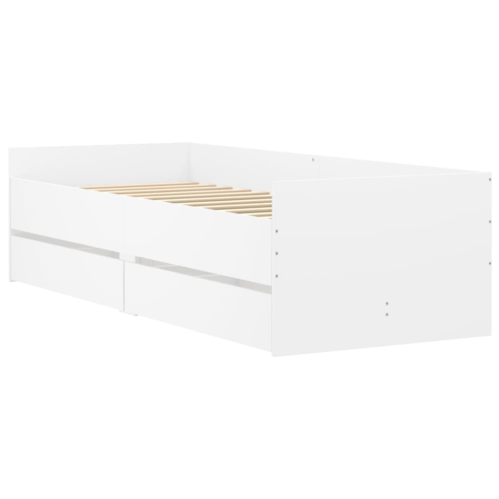 Bedframe met lades wit 100x200 cm is nu te koop bij PeponiXL, paradijselijk wonen!