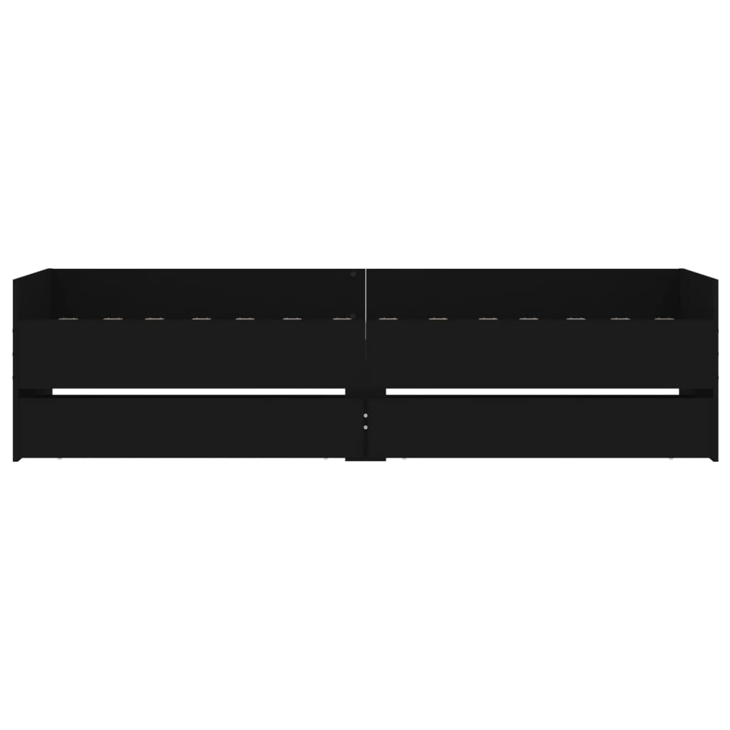 Bedframe met lades zwart 100x200 cm is nu te koop bij PeponiXL, paradijselijk wonen!