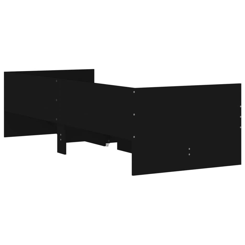 Bedframe met lades zwart 100x200 cm is nu te koop bij PeponiXL, paradijselijk wonen!