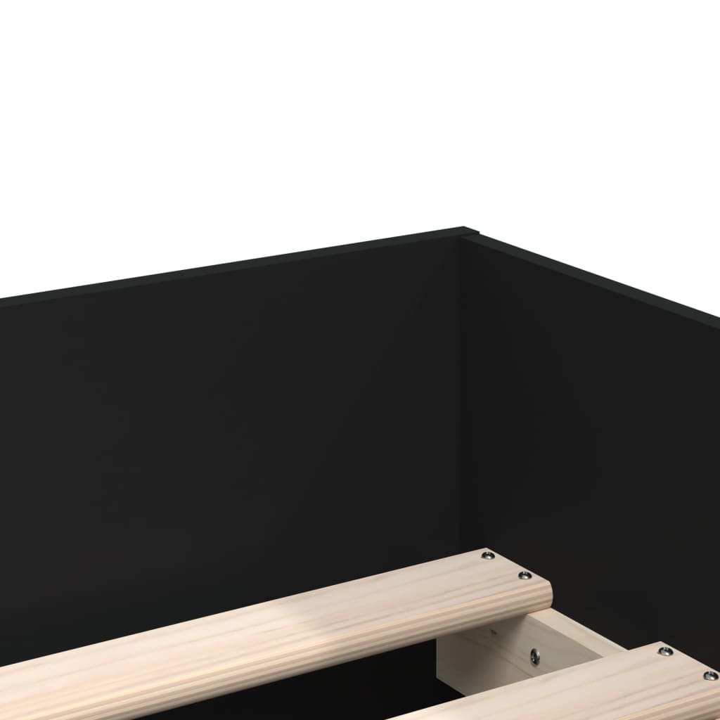 Bedframe met lades zwart 100x200 cm is nu te koop bij PeponiXL, paradijselijk wonen!