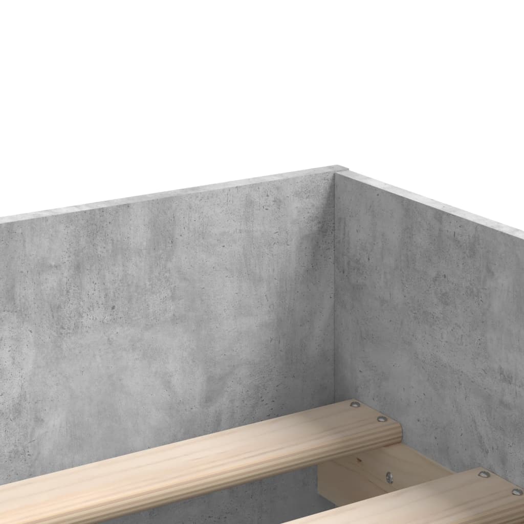 Bedframe met lades betongrijs 100x200 cm is nu te koop bij PeponiXL, paradijselijk wonen!