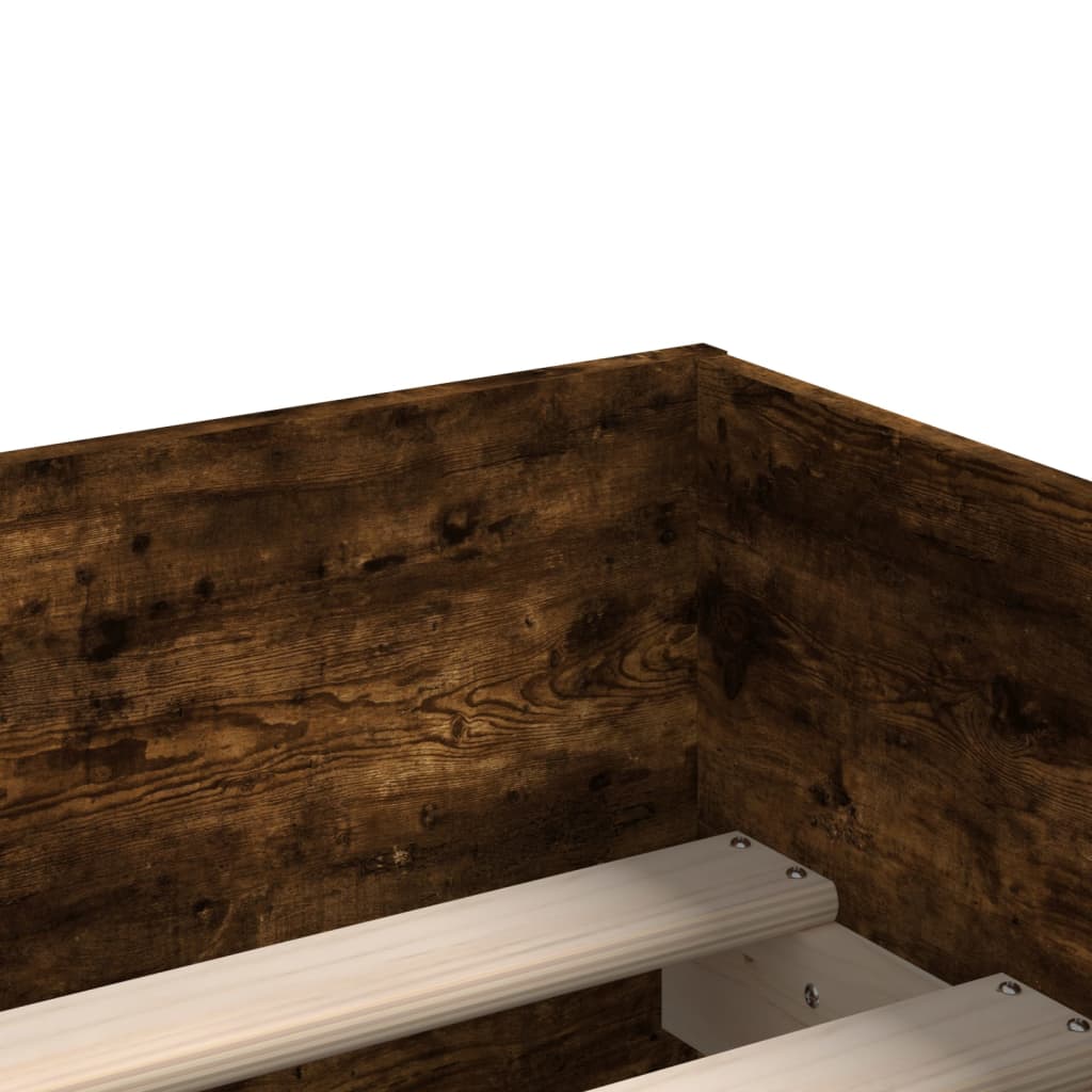 Bedframe met lades gerookt eikenkleurig 100x200 cm is nu te koop bij PeponiXL, paradijselijk wonen!