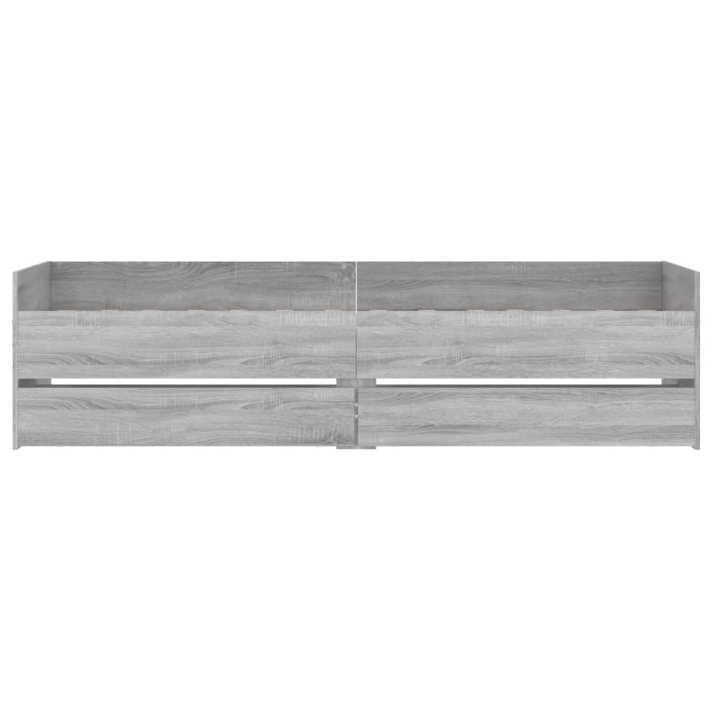 Bedframe met lades grijs sonoma eikenkleurig 100x200 cm is nu te koop bij PeponiXL, paradijselijk wonen!