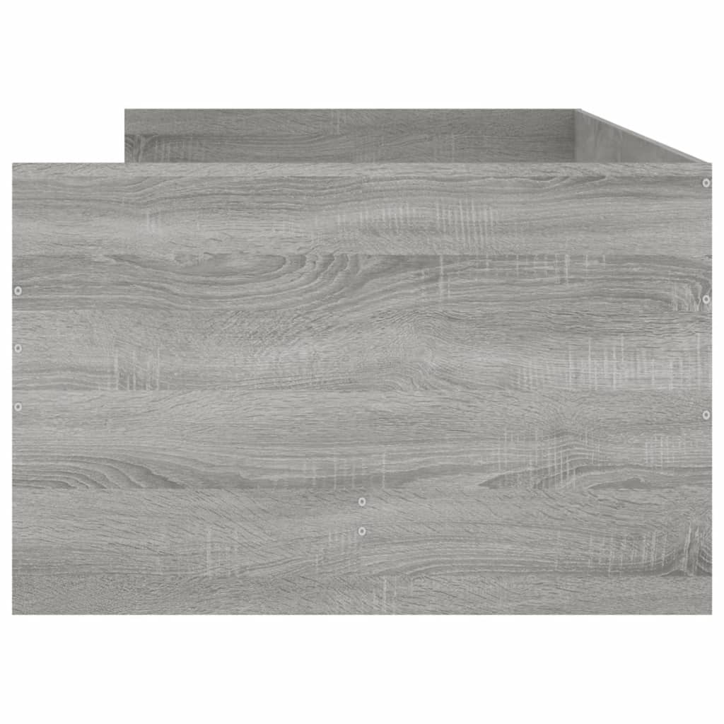 Bedframe met lades grijs sonoma eikenkleurig 100x200 cm is nu te koop bij PeponiXL, paradijselijk wonen!