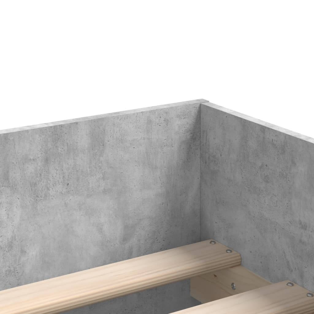 Bedframe met lades betongrijs 90x200 cm is nu te koop bij PeponiXL, paradijselijk wonen!