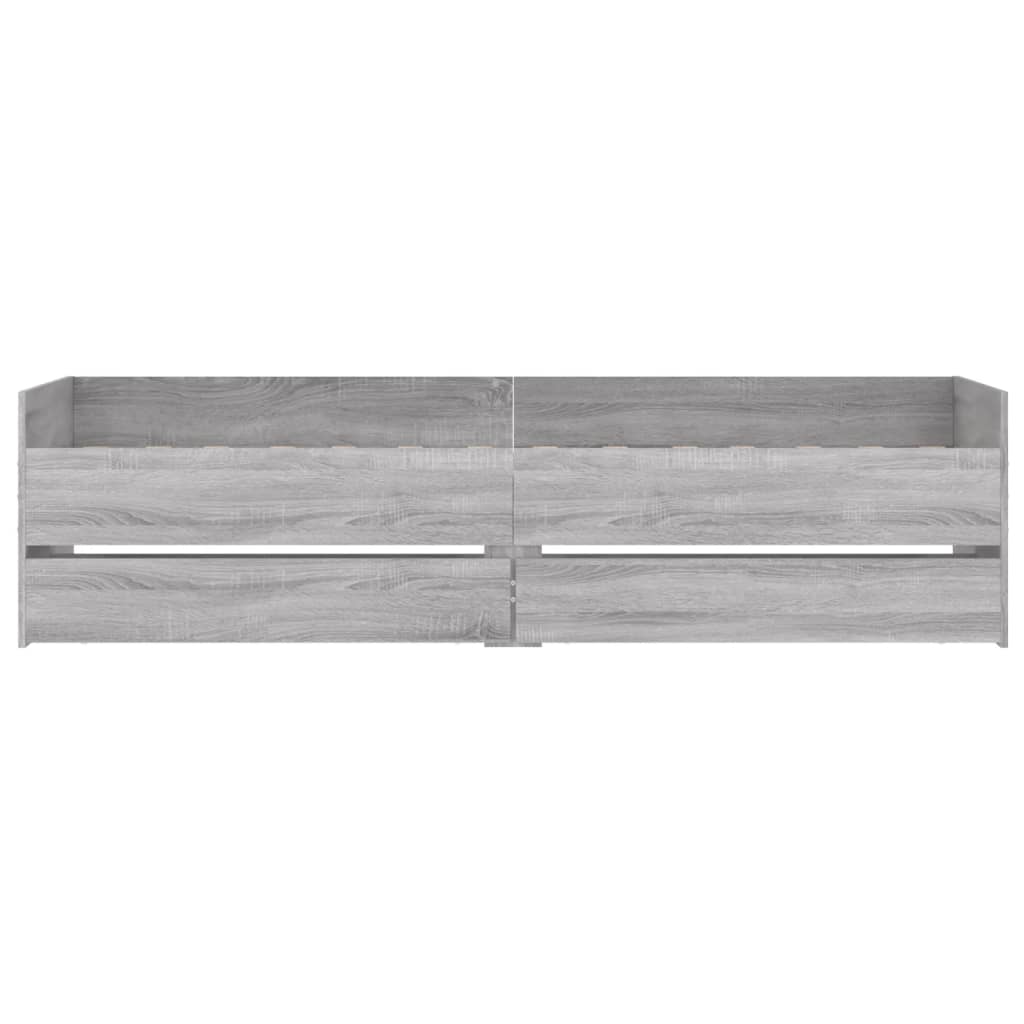 Bedframe met lades grijs sonoma eikenkleurig 90x200 cm is nu te koop bij PeponiXL, paradijselijk wonen!