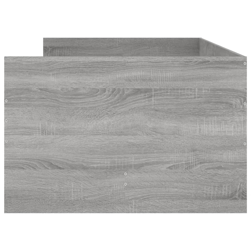 Bedframe met lades grijs sonoma eikenkleurig 90x200 cm is nu te koop bij PeponiXL, paradijselijk wonen!